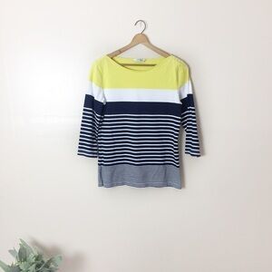 [Orvis] Navy & White Striped Boatneck Preppy Top